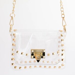 Clear Studded Chain Bag